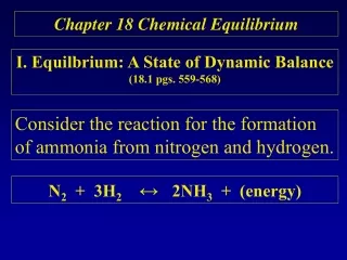 Chapter 18 Chemical Equilibrium