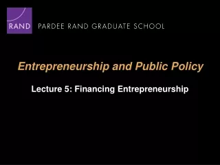 Entrepreneurship and Public Policy