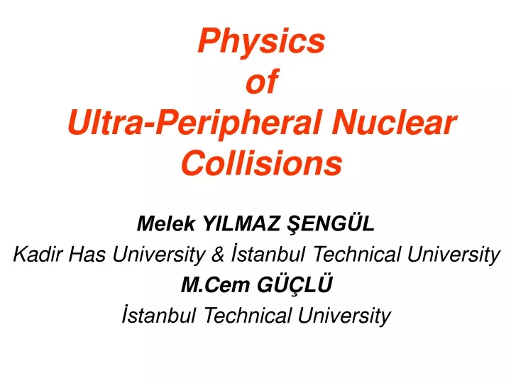 physics of ultra peripheral nuclear collisions