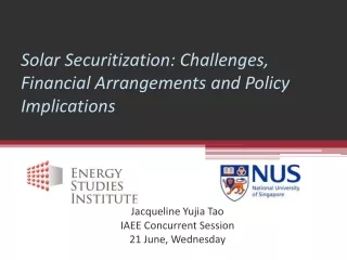 Sol ar Securitization: Challenges, Financial Arrangements and Policy Implications