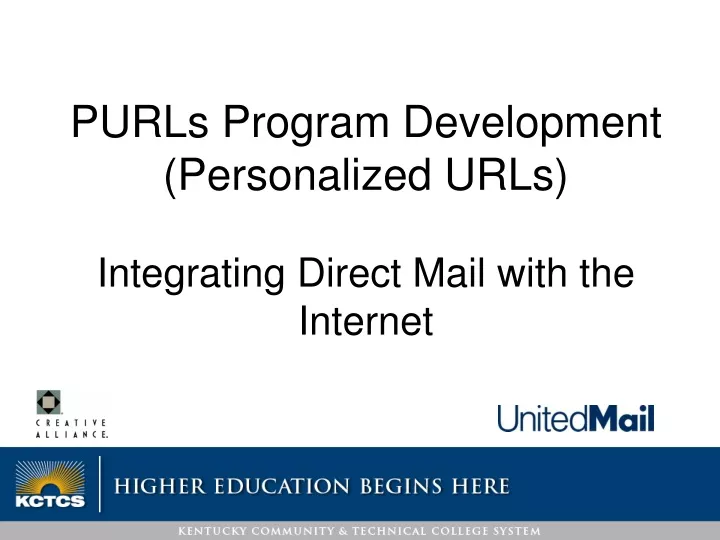 purls program development personalized urls integrating direct mail with the internet