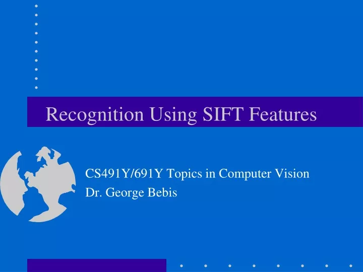 recognition using sift features