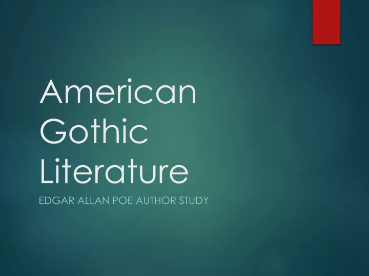 american gothic literature