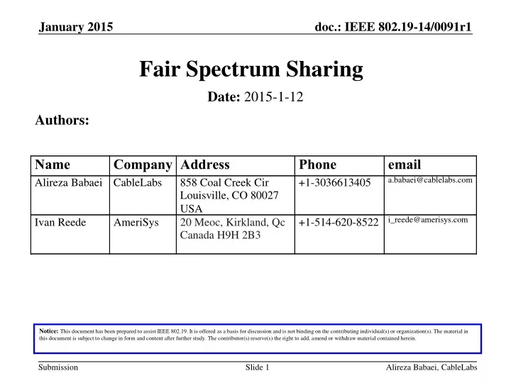 fair spectrum sharing