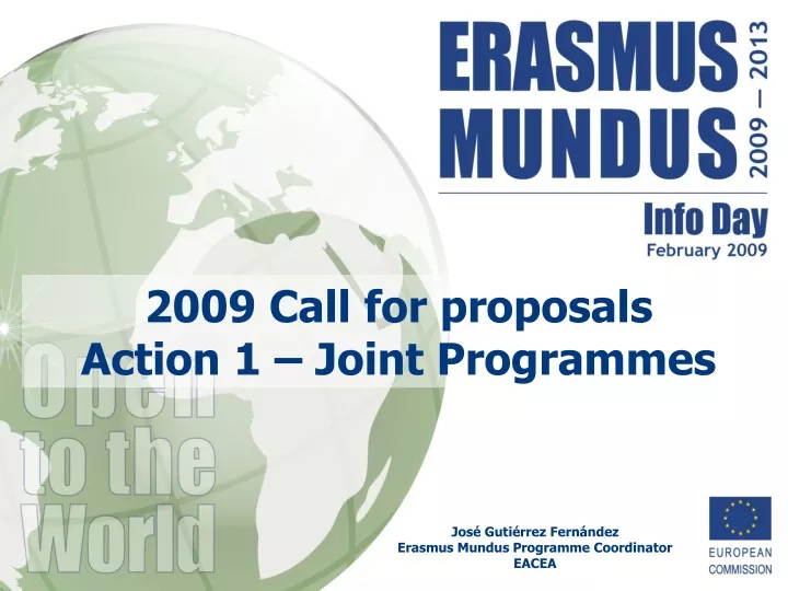 2009 call for proposals action 1 joint programmes