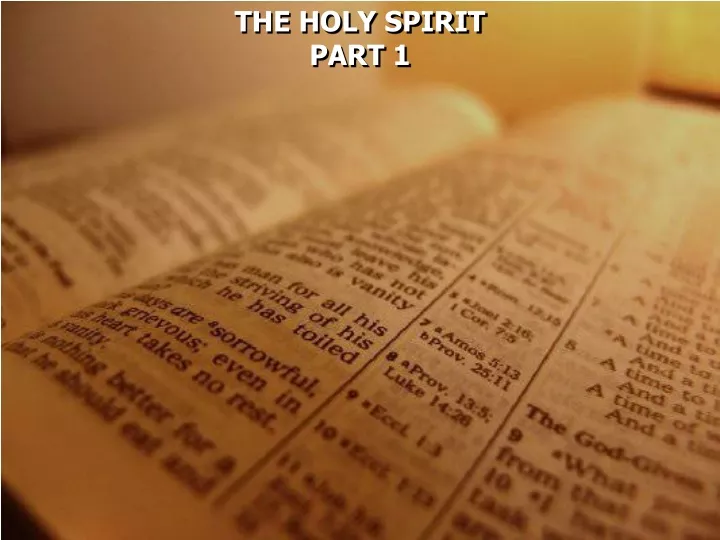 the holy spirit part 1