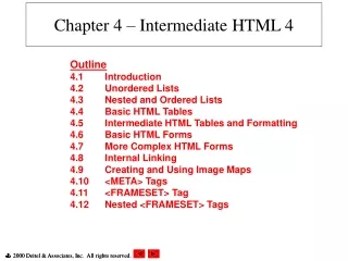 Chapter 4 – Intermediate HTML 4