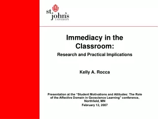 Immediacy in the Classroom: