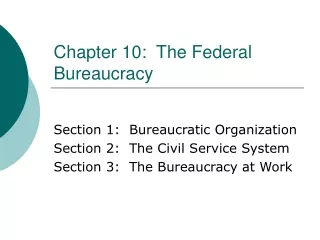 Chapter 10:  The Federal Bureaucracy