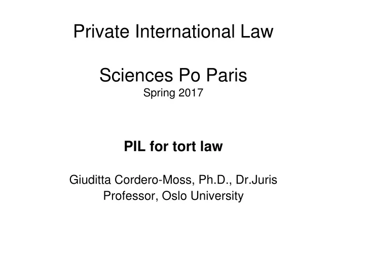 private international law sciences po paris spring 2017