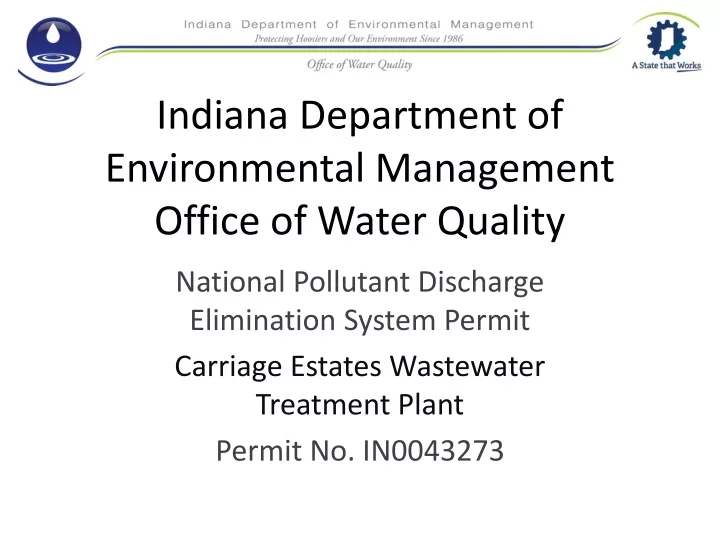 indiana department of environmental management office of water quality