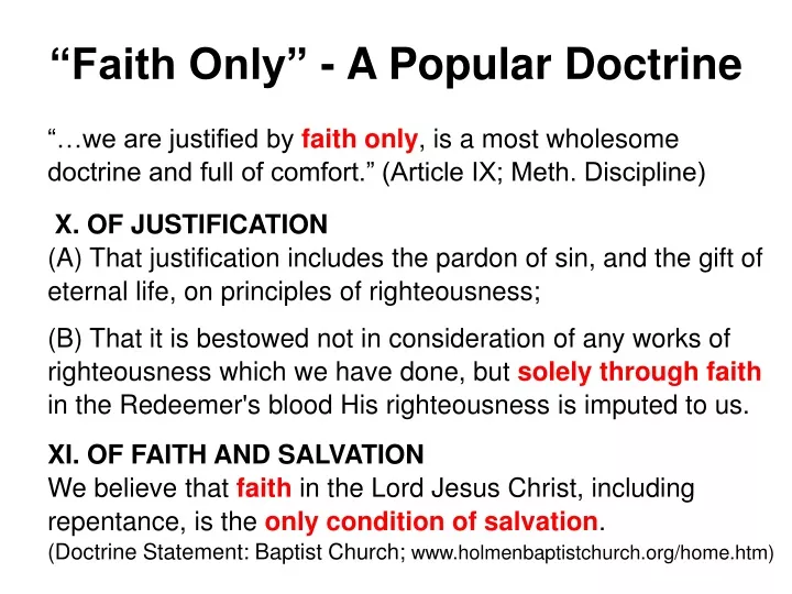 faith only a popular doctrine