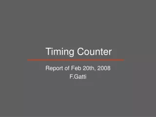 Timing Counter