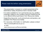 Please read this before using presentation - slide 1