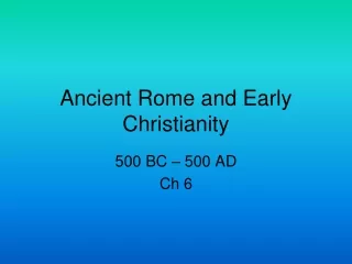 Ancient Rome and Early Christianity