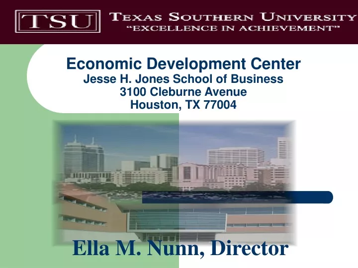 economic development center jesse h jones school of business 3100 cleburne avenue houston tx 77004