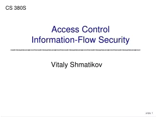 Access Control  Information-Flow Security