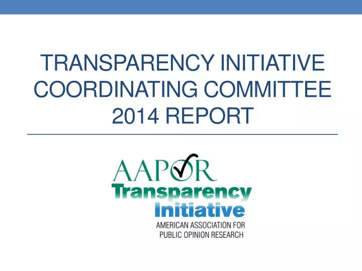 transparency initiative coordinating committee 2014 report