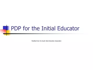 PDP for the Initial Educator