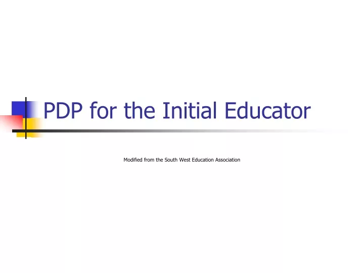 pdp for the initial educator