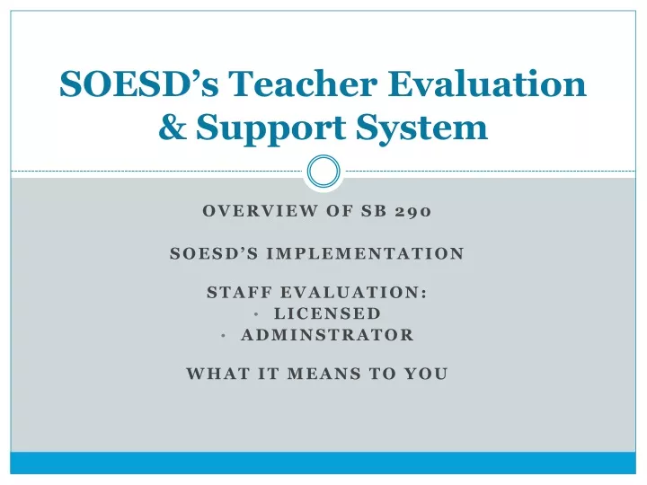 soesd s teacher evaluation support system