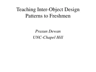Teaching Inter-Object Design Patterns to Freshmen
