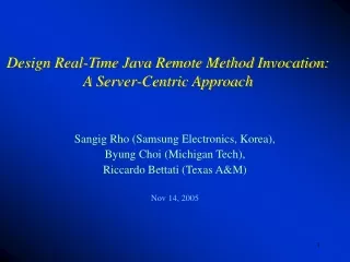 Design Real-Time Java Remote Method Invocation: A Server-Centric Approach