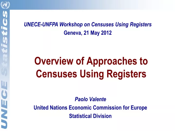 overview of approaches to censuses using registers