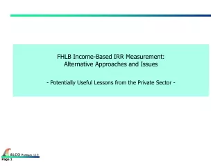 FHLB Income-Based IRR Measurement:  Alternative Approaches and Issues