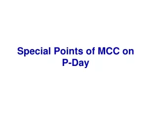 Special Points of MCC on P-Day
