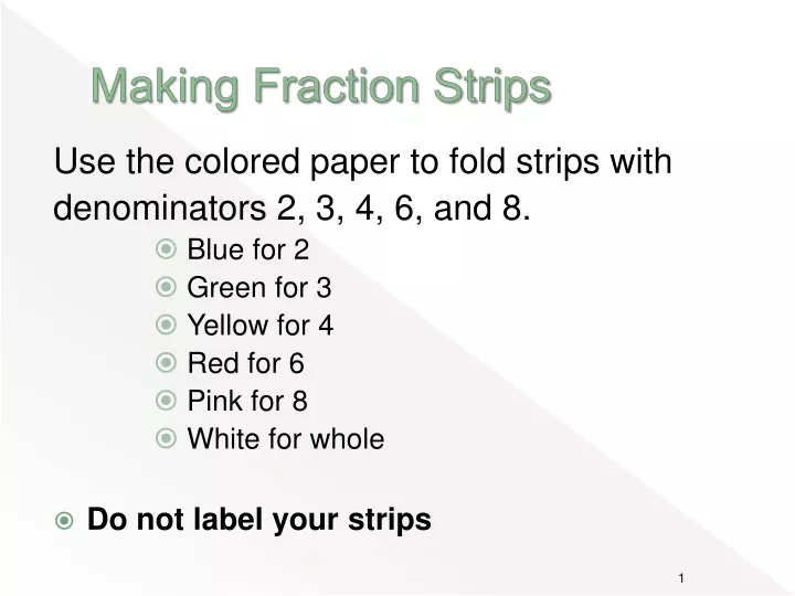 making fraction strips