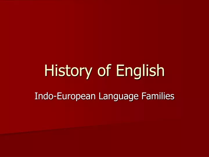 history of english
