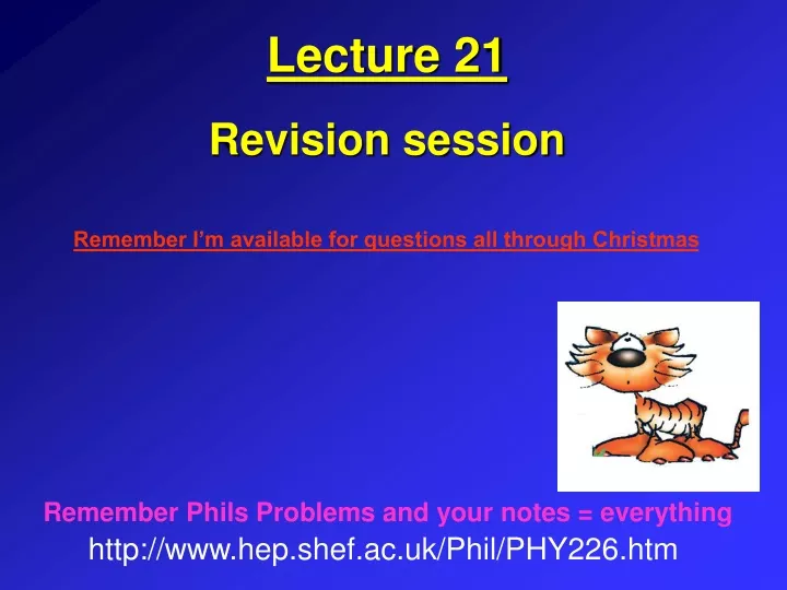 lecture 21 revision session
