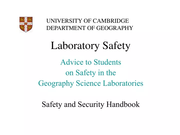 advice to students on safety in the geography