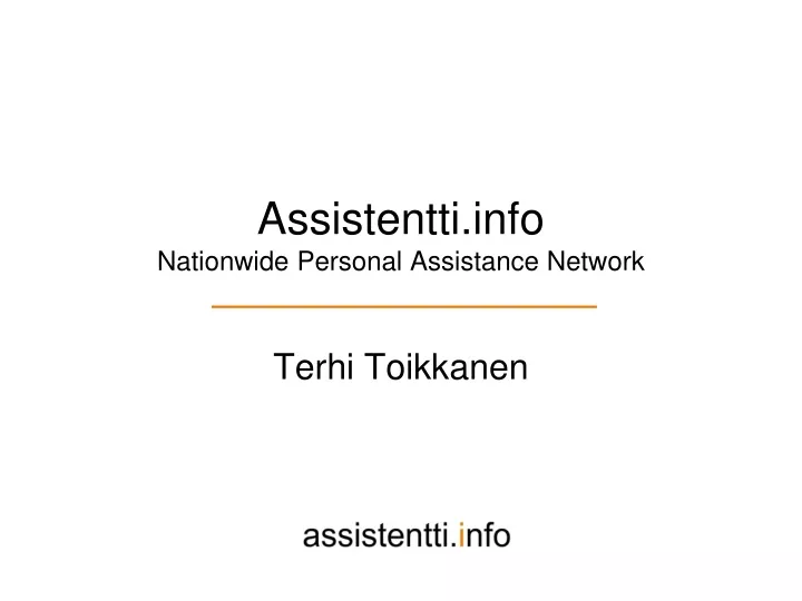 assistentti info nationwide personal assistance network