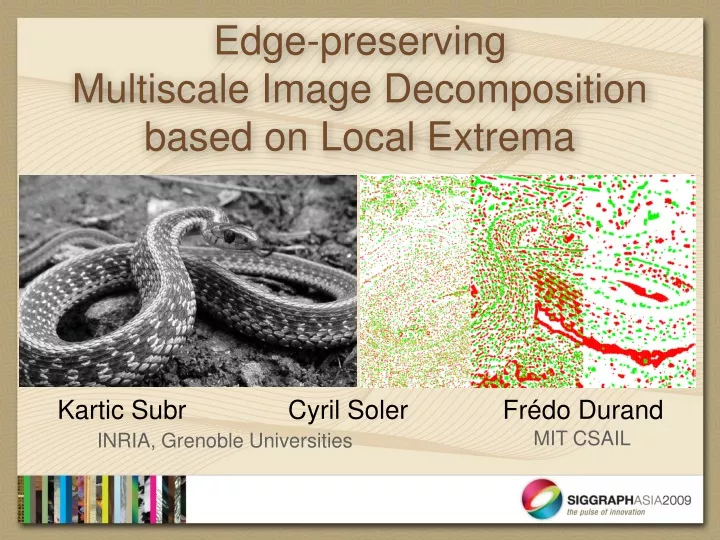 edge preserving multiscale image decomposition