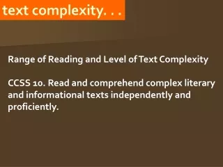 text complexity. . .