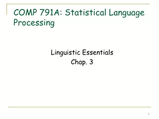 COMP 791A: Statistical Language Processing
