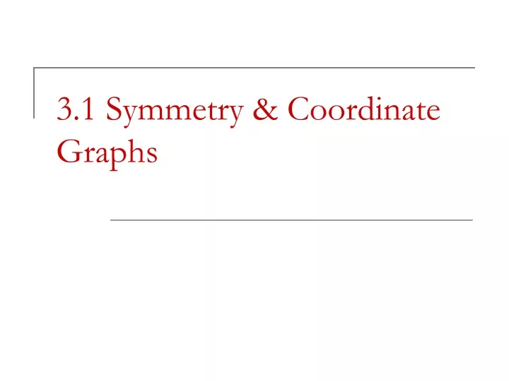 3 1 symmetry coordinate graphs