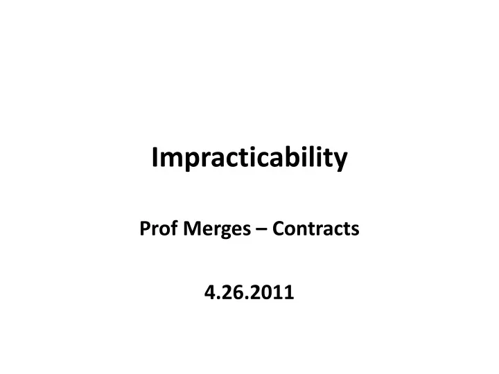 impracticability