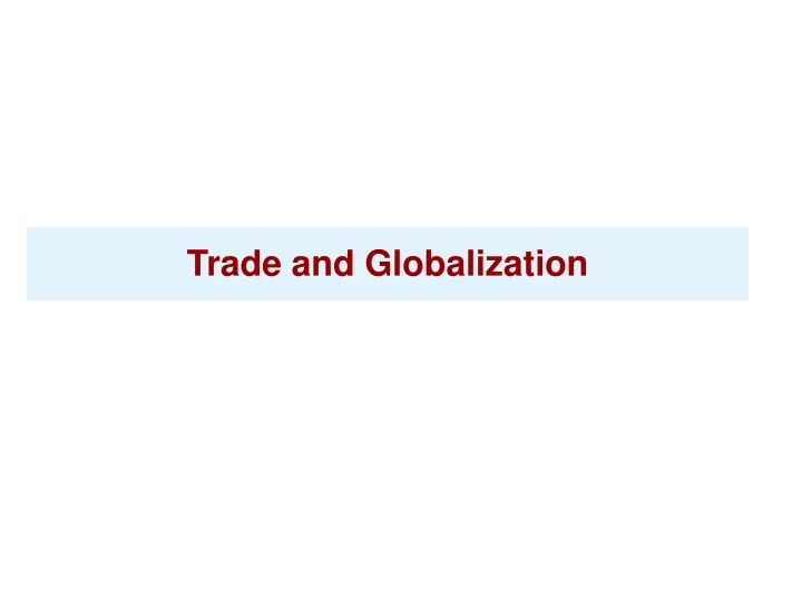 trade and globalization