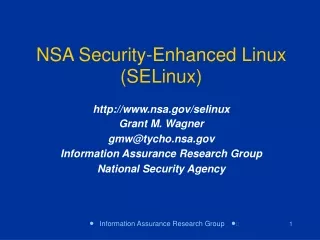 NSA Security-Enhanced Linux (SELinux)