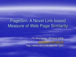 PageSim: A Novel Link-based Measure of Web Page Similarity