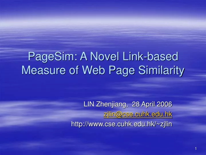 pagesim a novel link based measure of web page similarity