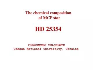 The chemical composition   of MCP star HD 25354