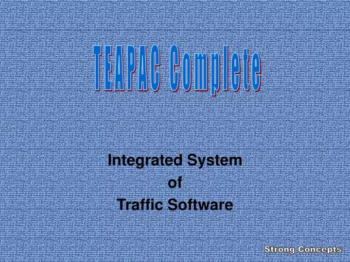 integrated system of traffic software
