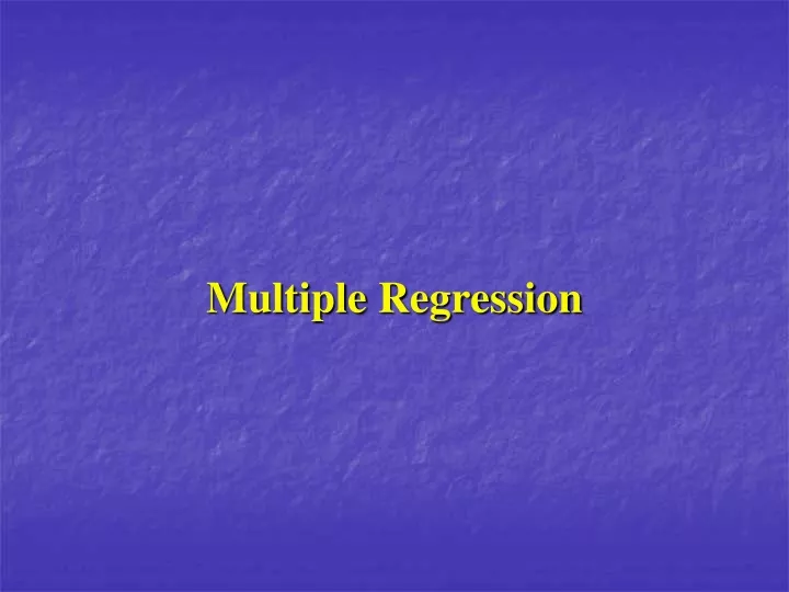 multiple regression