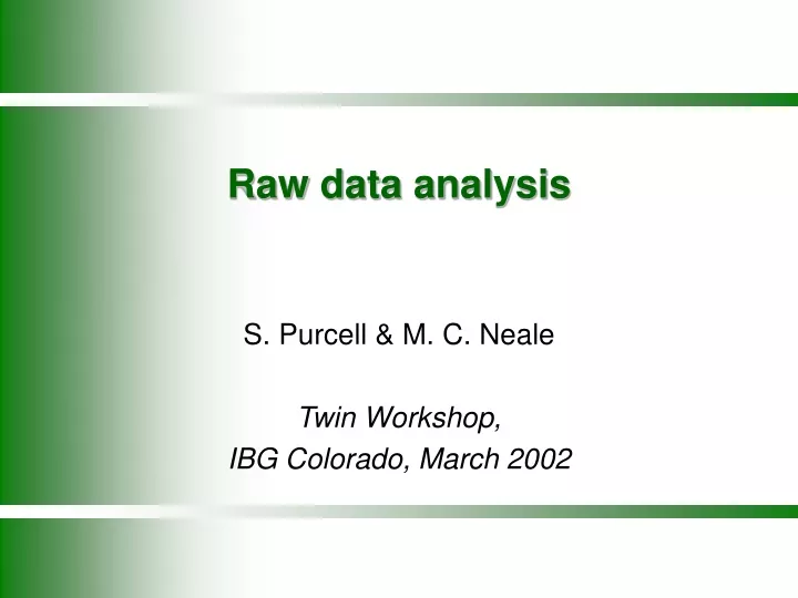 raw data analysis
