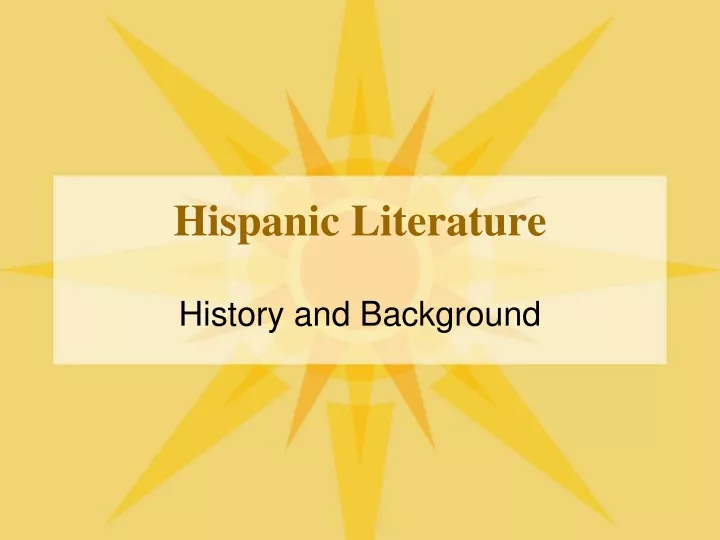 hispanic literature