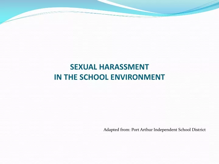 sexual harassment in the school environment